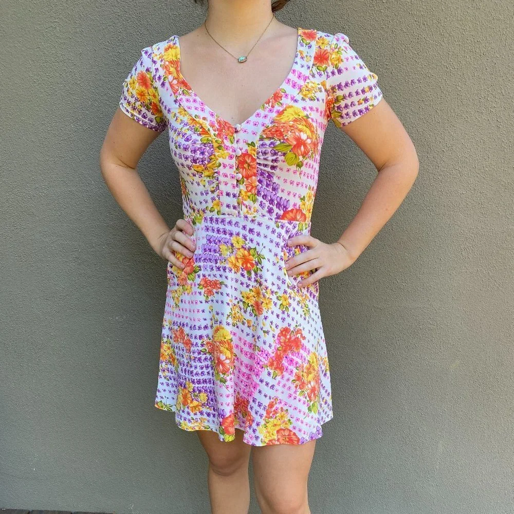 FREE PEOPLE Vintage Swing Dress Sundress - size XS